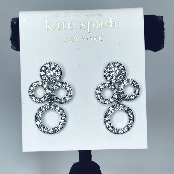 kate spade - Delicate Dots Circle Chandelier Pavé Drop Earrings NWT